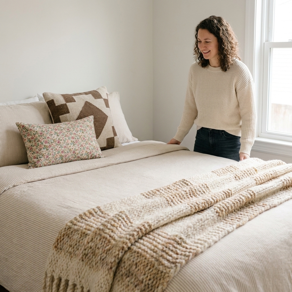 Mix and Match Bedding Patterns and Textures Without Clutter