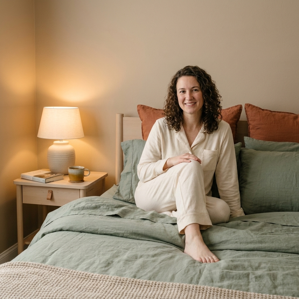 Warm Earth-Tone Bedroom: Terracotta, Sage, and Sand